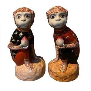 Chinoiserie monkey pair